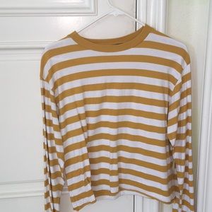 yellow and white striped long sleeve